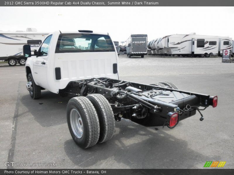 Summit White / Dark Titanium 2012 GMC Sierra 3500HD Regular Cab 4x4 Dually Chassis