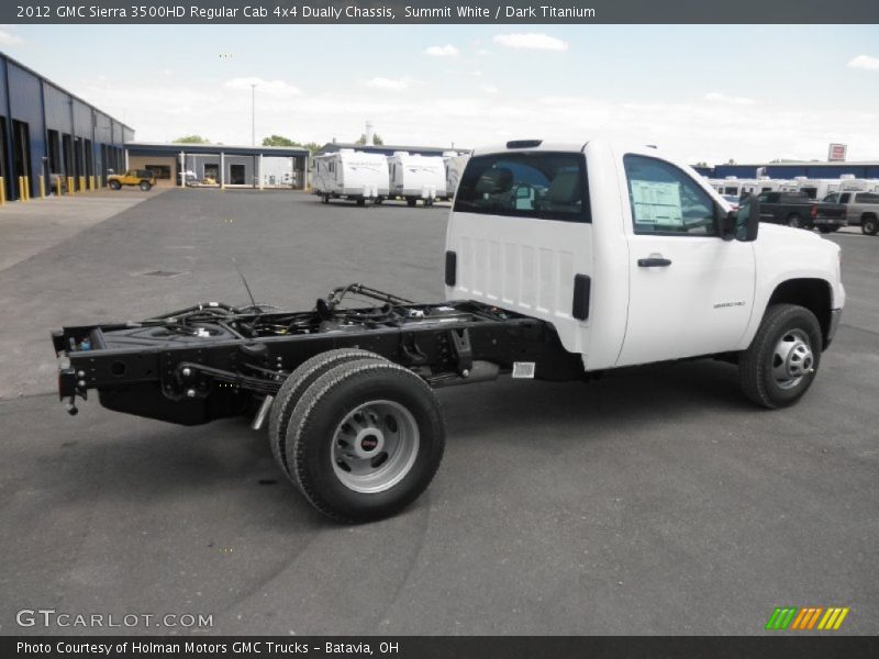 Summit White / Dark Titanium 2012 GMC Sierra 3500HD Regular Cab 4x4 Dually Chassis