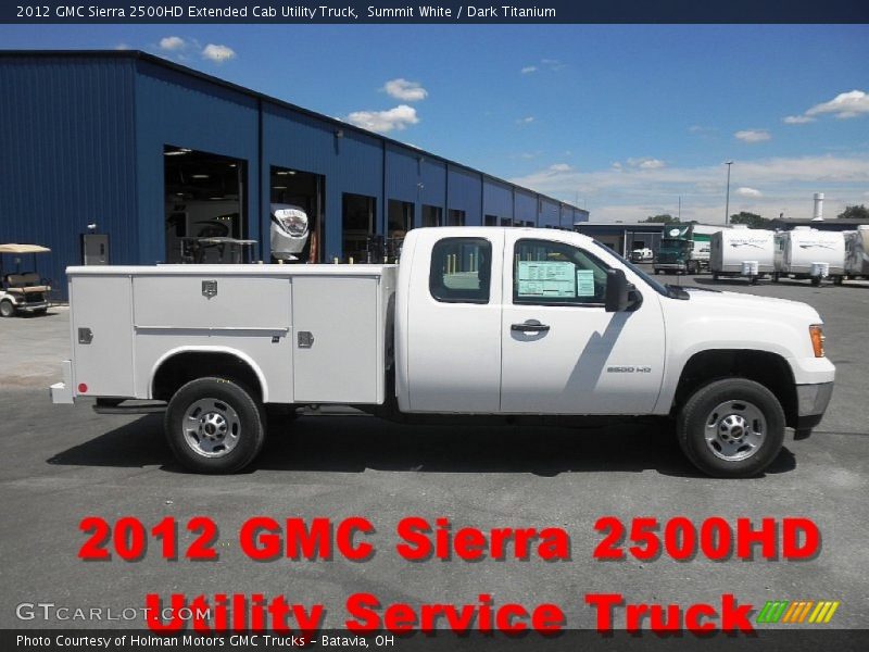 Summit White / Dark Titanium 2012 GMC Sierra 2500HD Extended Cab Utility Truck