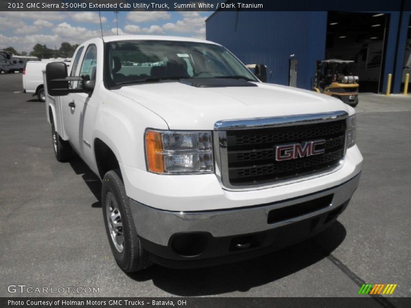 Summit White / Dark Titanium 2012 GMC Sierra 2500HD Extended Cab Utility Truck