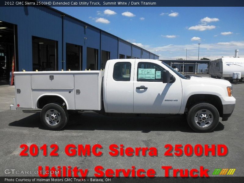 Summit White / Dark Titanium 2012 GMC Sierra 2500HD Extended Cab Utility Truck