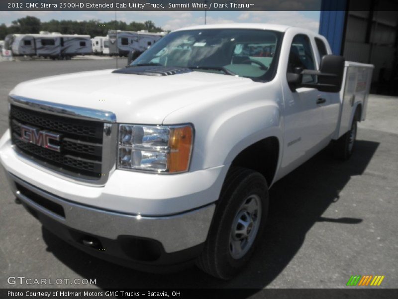 Summit White / Dark Titanium 2012 GMC Sierra 2500HD Extended Cab Utility Truck