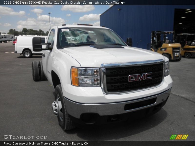 Summit White / Dark Titanium 2012 GMC Sierra 3500HD Regular Cab Dually Chassis