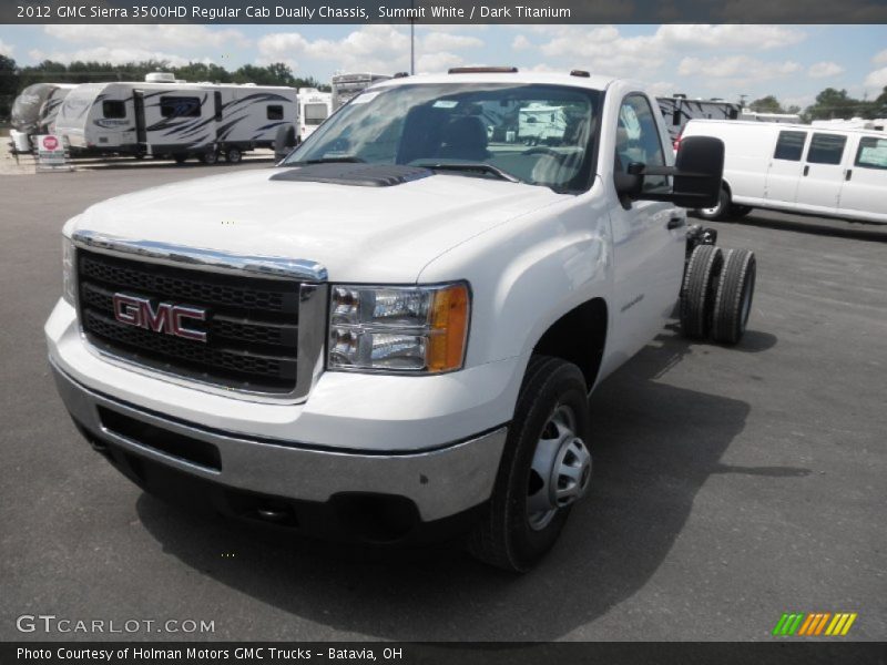 Summit White / Dark Titanium 2012 GMC Sierra 3500HD Regular Cab Dually Chassis