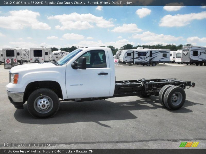 Summit White / Dark Titanium 2012 GMC Sierra 3500HD Regular Cab Dually Chassis