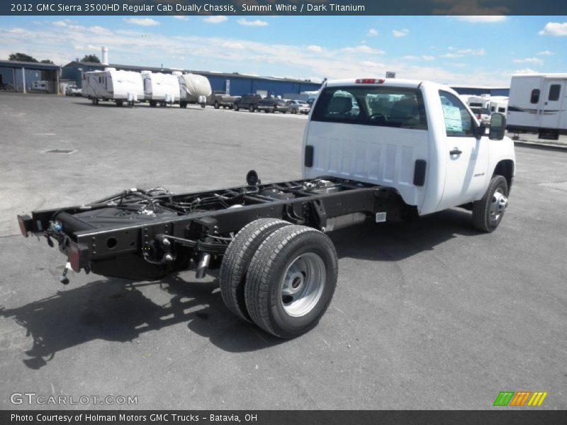 Summit White / Dark Titanium 2012 GMC Sierra 3500HD Regular Cab Dually Chassis