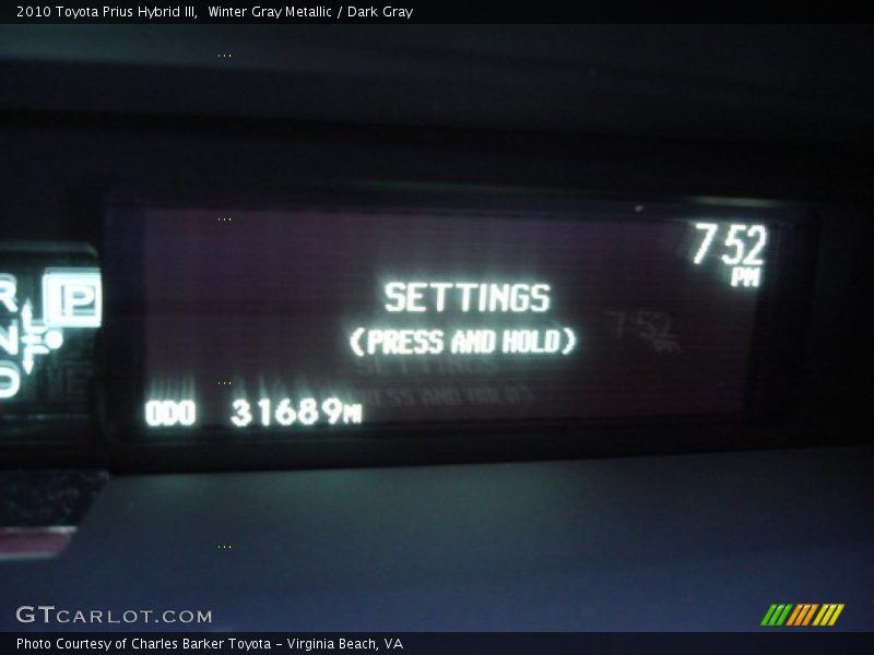 Winter Gray Metallic / Dark Gray 2010 Toyota Prius Hybrid III