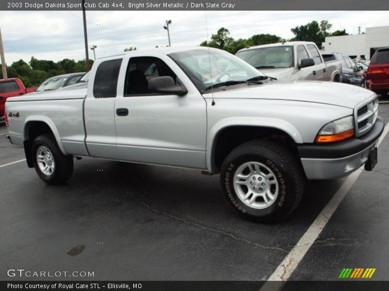 Bright Silver Metallic / Dark Slate Gray 2003 Dodge Dakota Sport Club Cab 4x4