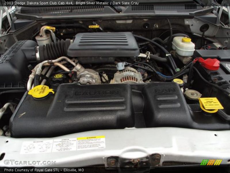 Bright Silver Metallic / Dark Slate Gray 2003 Dodge Dakota Sport Club Cab 4x4