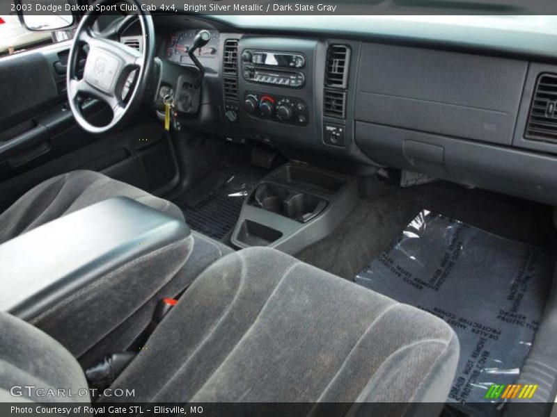 Bright Silver Metallic / Dark Slate Gray 2003 Dodge Dakota Sport Club Cab 4x4