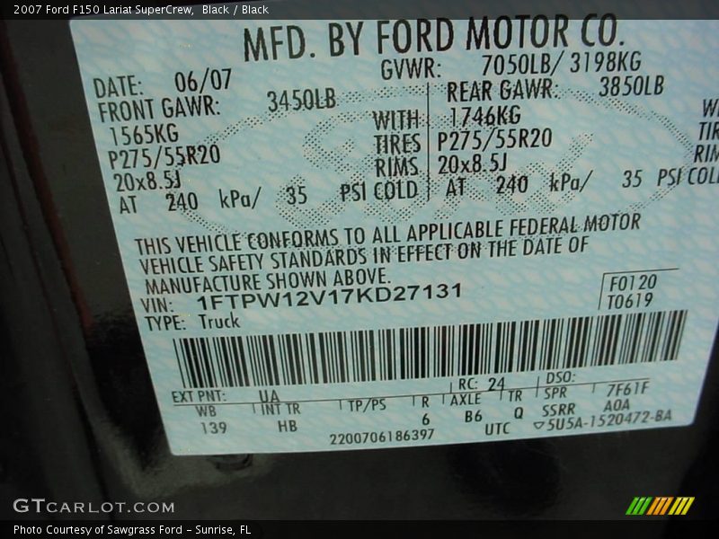 Black / Black 2007 Ford F150 Lariat SuperCrew