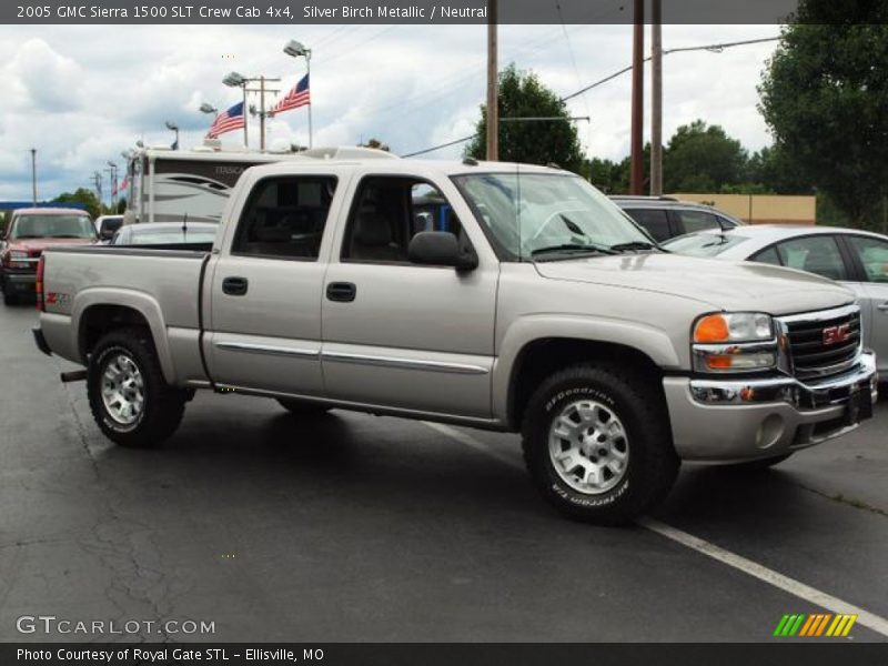 Silver Birch Metallic / Neutral 2005 GMC Sierra 1500 SLT Crew Cab 4x4