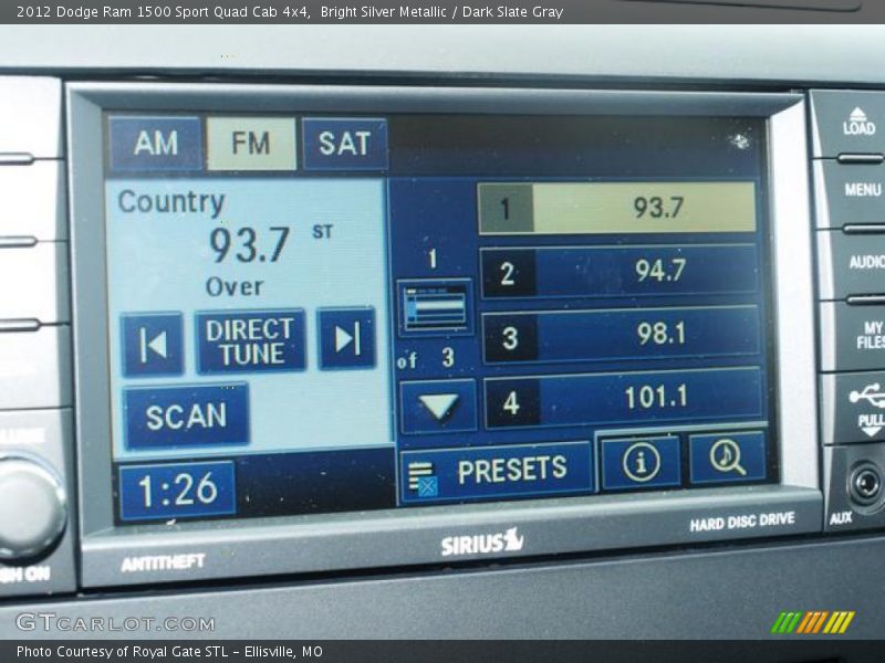 Bright Silver Metallic / Dark Slate Gray 2012 Dodge Ram 1500 Sport Quad Cab 4x4