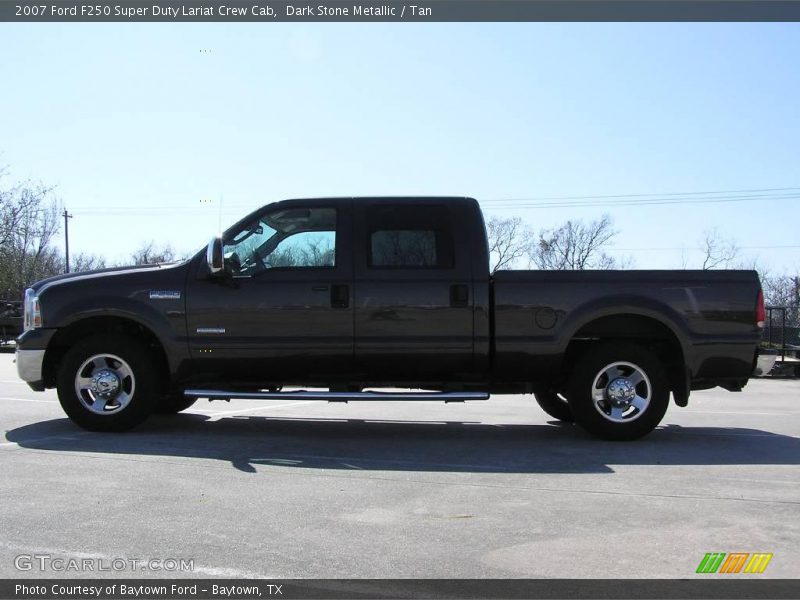 Dark Stone Metallic / Tan 2007 Ford F250 Super Duty Lariat Crew Cab