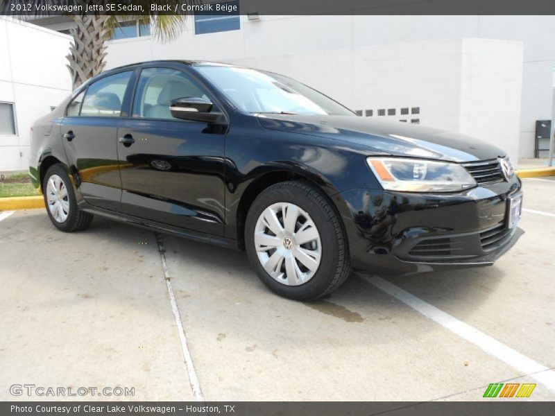 Black / Cornsilk Beige 2012 Volkswagen Jetta SE Sedan