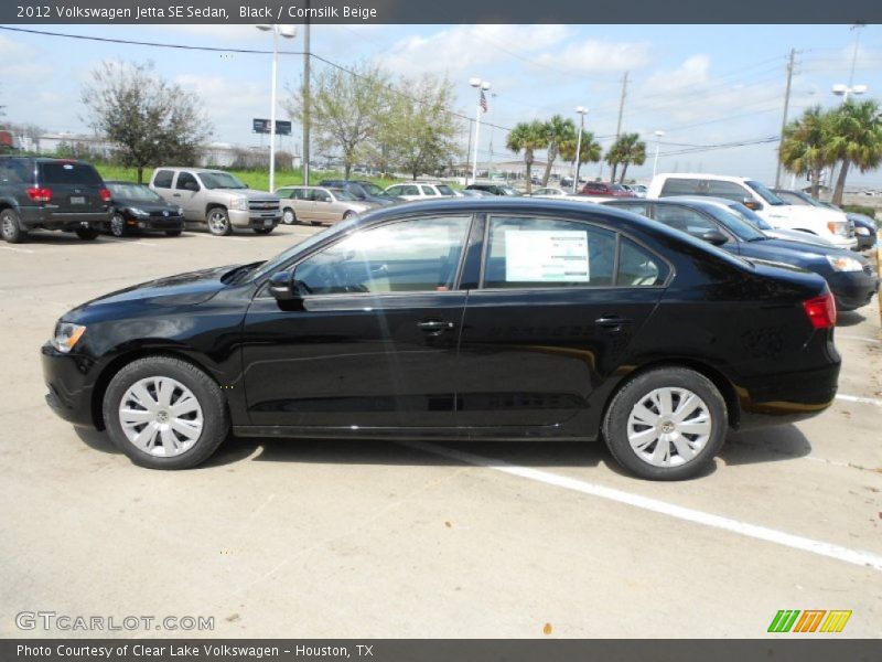Black / Cornsilk Beige 2012 Volkswagen Jetta SE Sedan