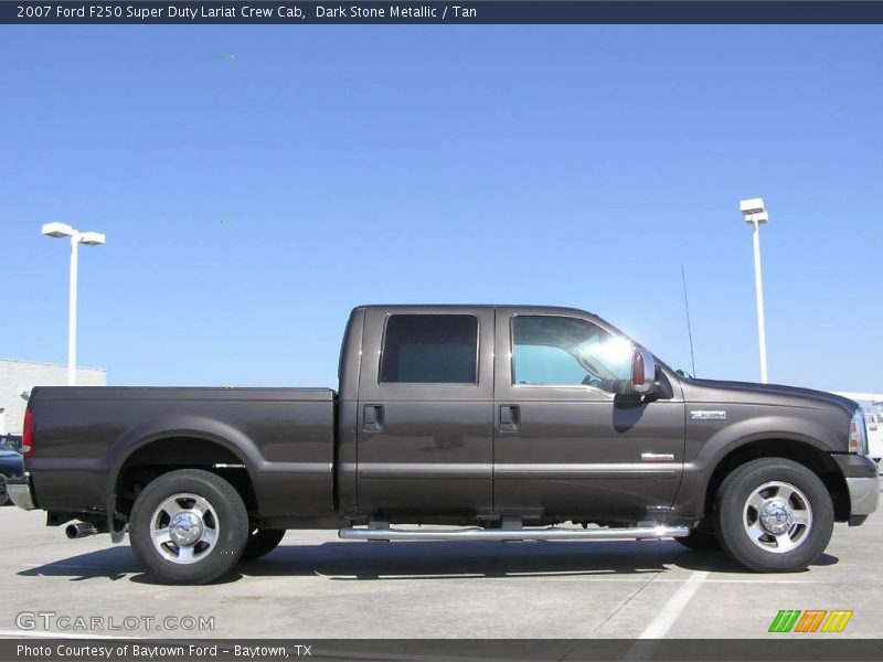 Dark Stone Metallic / Tan 2007 Ford F250 Super Duty Lariat Crew Cab