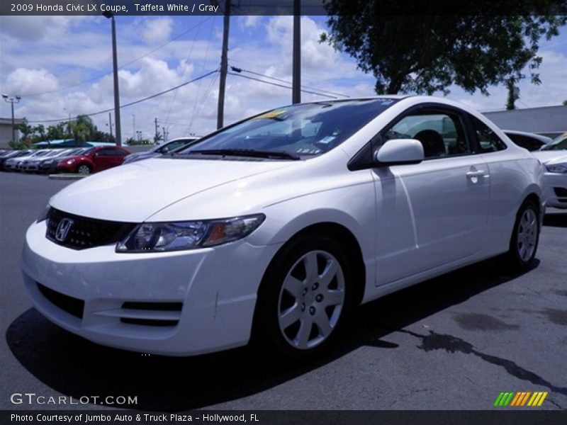 Taffeta White / Gray 2009 Honda Civic LX Coupe