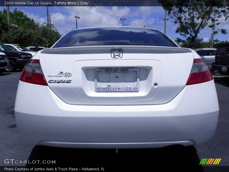 Taffeta White / Gray 2009 Honda Civic LX Coupe
