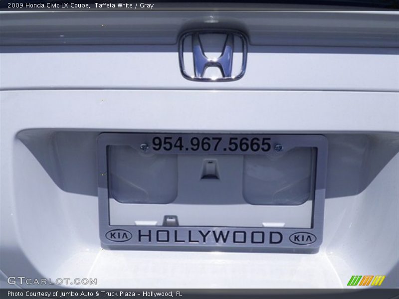 Taffeta White / Gray 2009 Honda Civic LX Coupe