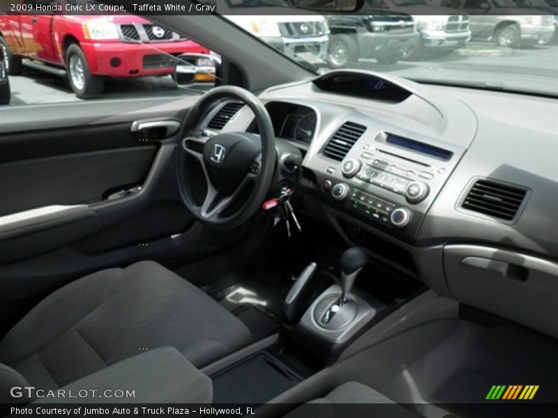 Taffeta White / Gray 2009 Honda Civic LX Coupe