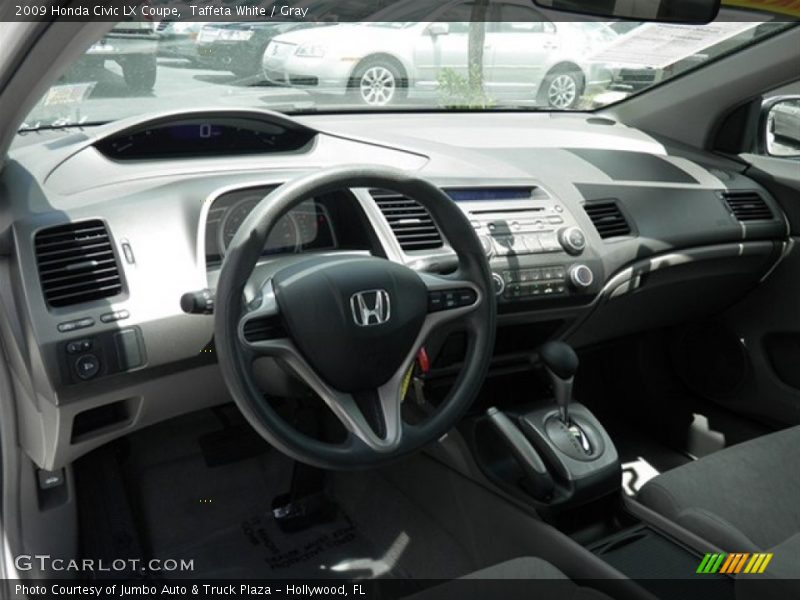 Taffeta White / Gray 2009 Honda Civic LX Coupe