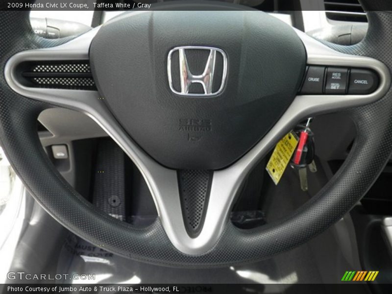 Taffeta White / Gray 2009 Honda Civic LX Coupe