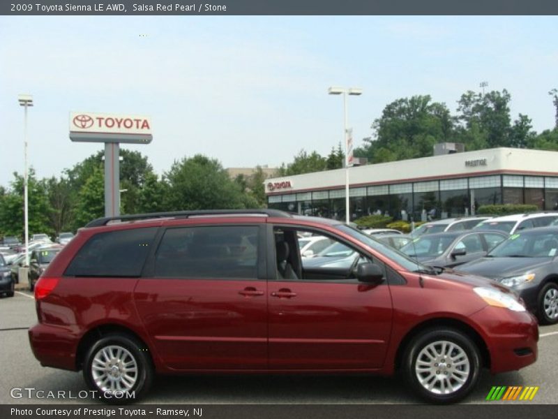 Salsa Red Pearl / Stone 2009 Toyota Sienna LE AWD