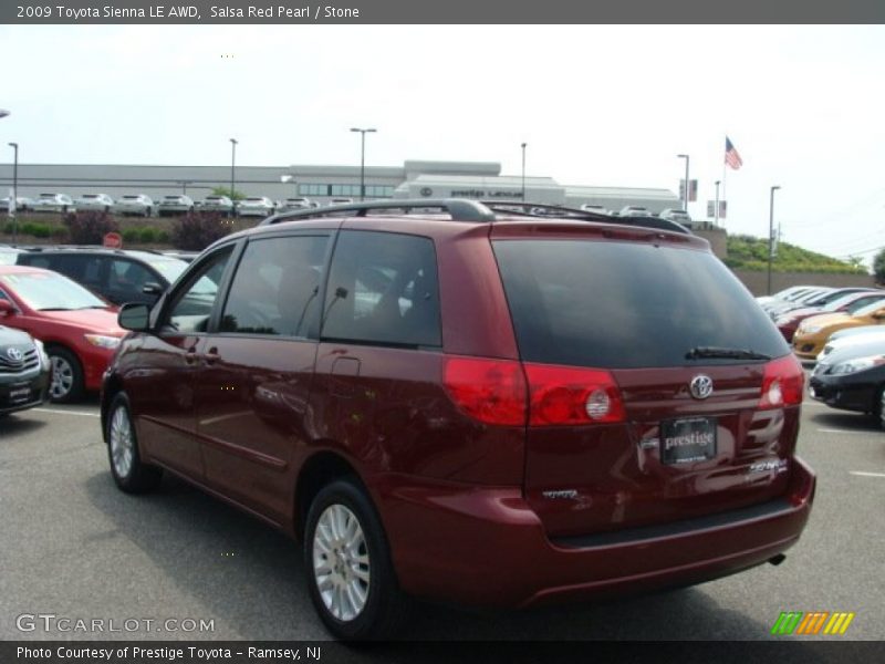 Salsa Red Pearl / Stone 2009 Toyota Sienna LE AWD