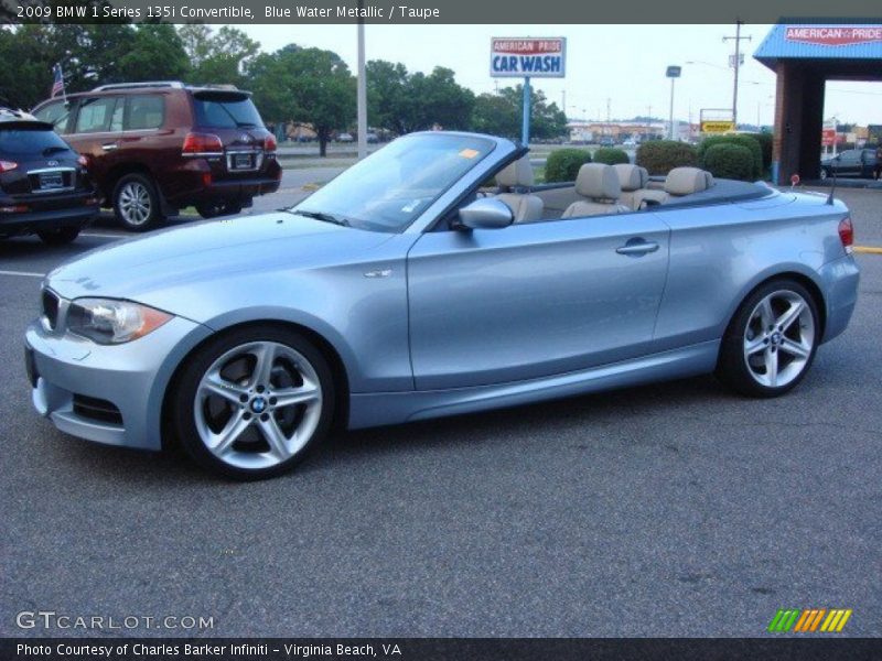 Blue Water Metallic / Taupe 2009 BMW 1 Series 135i Convertible