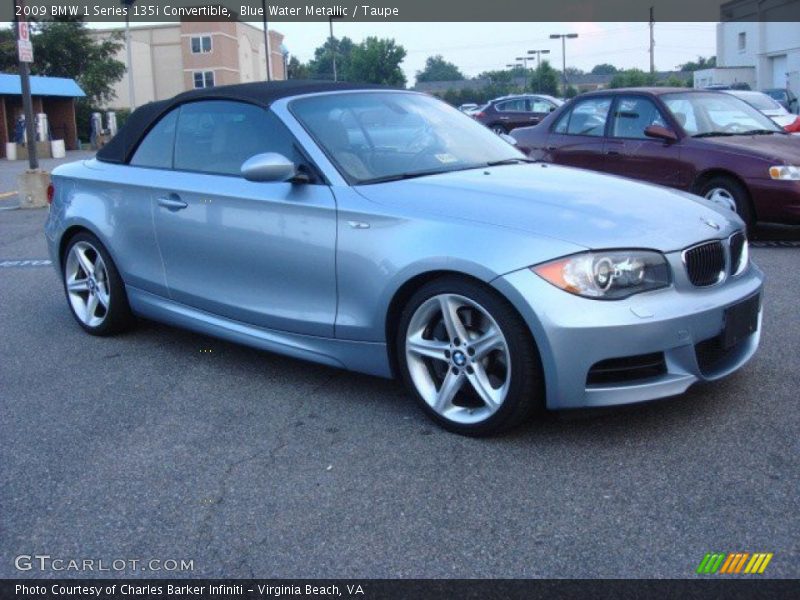 Blue Water Metallic / Taupe 2009 BMW 1 Series 135i Convertible