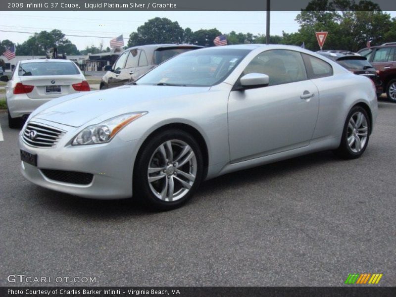 Liquid Platinum Silver / Graphite 2008 Infiniti G 37 Coupe