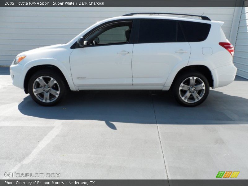 Super White / Dark Charcoal 2009 Toyota RAV4 Sport