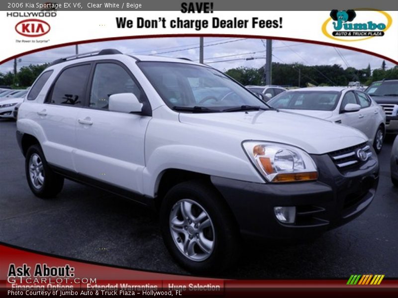 Clear White / Beige 2006 Kia Sportage EX V6