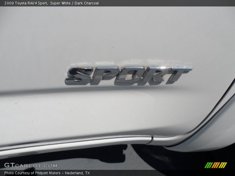 Super White / Dark Charcoal 2009 Toyota RAV4 Sport