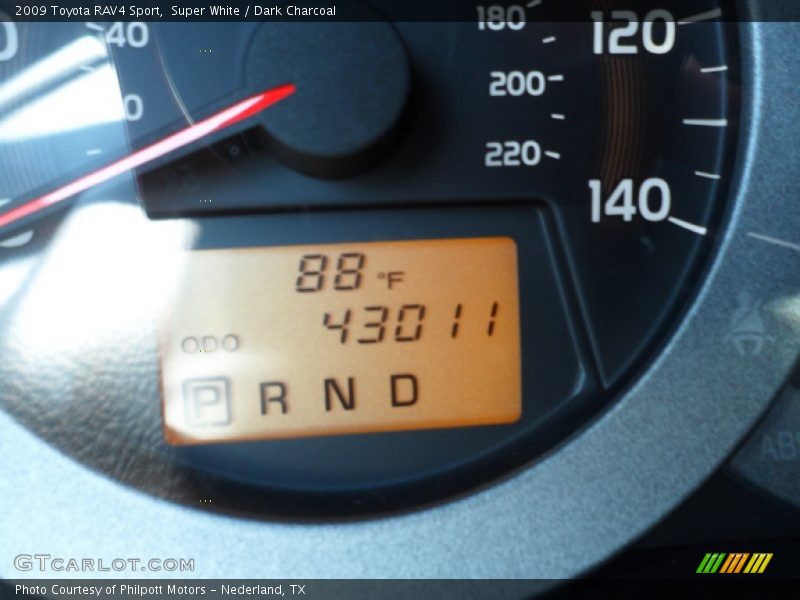 Super White / Dark Charcoal 2009 Toyota RAV4 Sport