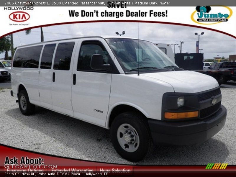 Summit White / Medium Dark Pewter 2006 Chevrolet Express LS 3500 Extended Passenger van