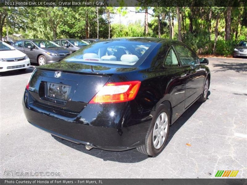 Crystal Black Pearl / Gray 2011 Honda Civic LX Coupe