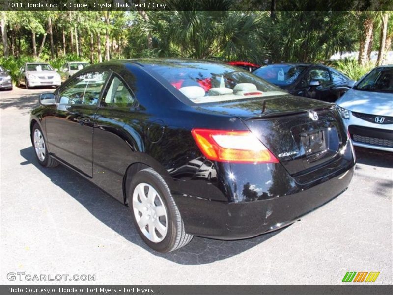 Crystal Black Pearl / Gray 2011 Honda Civic LX Coupe