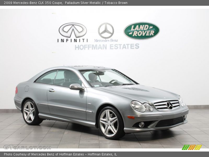 Palladium Silver Metallic / Tobacco Brown 2009 Mercedes-Benz CLK 350 Coupe