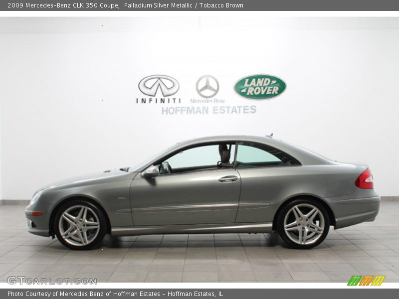 Palladium Silver Metallic / Tobacco Brown 2009 Mercedes-Benz CLK 350 Coupe