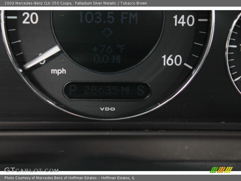 Palladium Silver Metallic / Tobacco Brown 2009 Mercedes-Benz CLK 350 Coupe