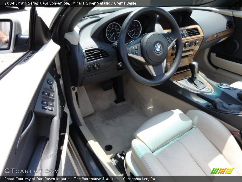 Mineral Silver Metallic / Creme Beige 2004 BMW 6 Series 645i Convertible