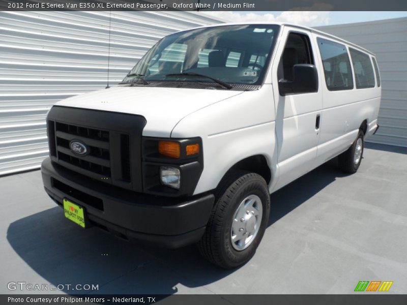 Oxford White / Medium Flint 2012 Ford E Series Van E350 XL Extended Passenger