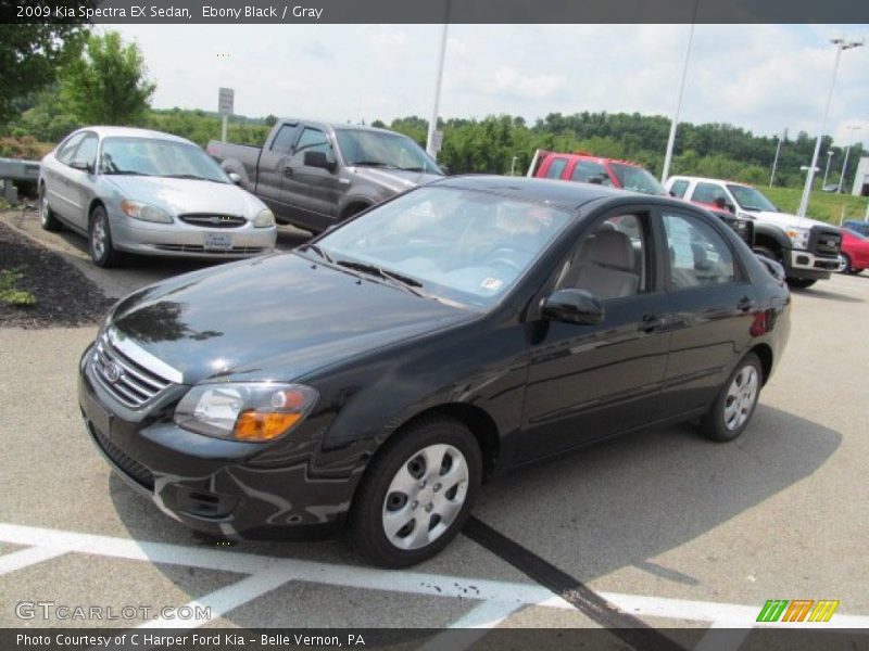 Ebony Black / Gray 2009 Kia Spectra EX Sedan