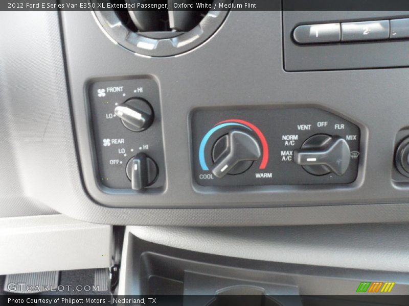 Controls of 2012 E Series Van E350 XL Extended Passenger