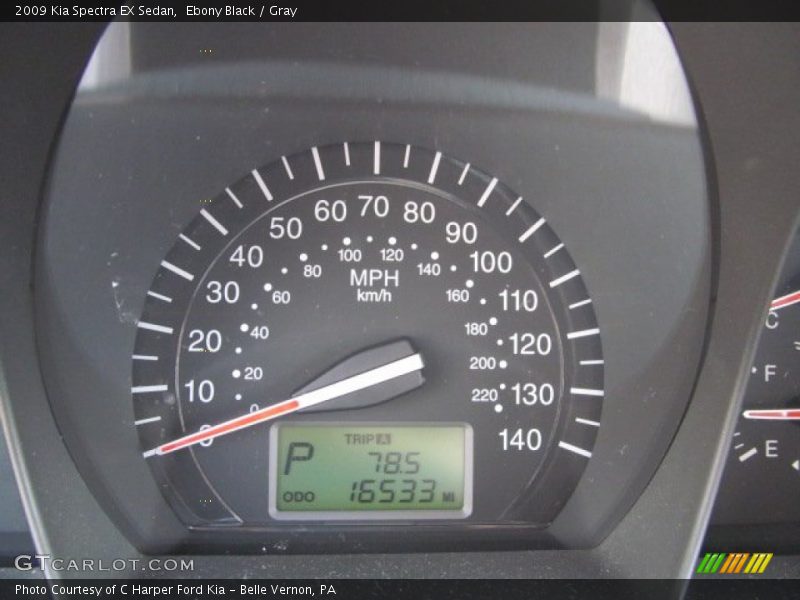 Ebony Black / Gray 2009 Kia Spectra EX Sedan
