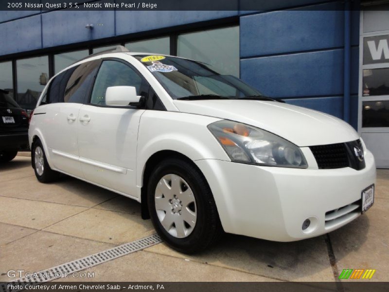 Nordic White Pearl / Beige 2005 Nissan Quest 3.5 S