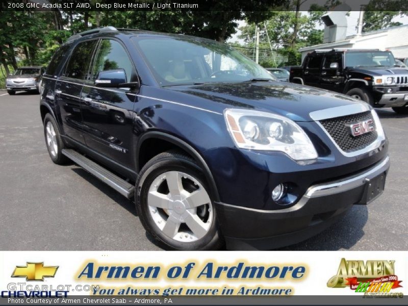 Deep Blue Metallic / Light Titanium 2008 GMC Acadia SLT AWD