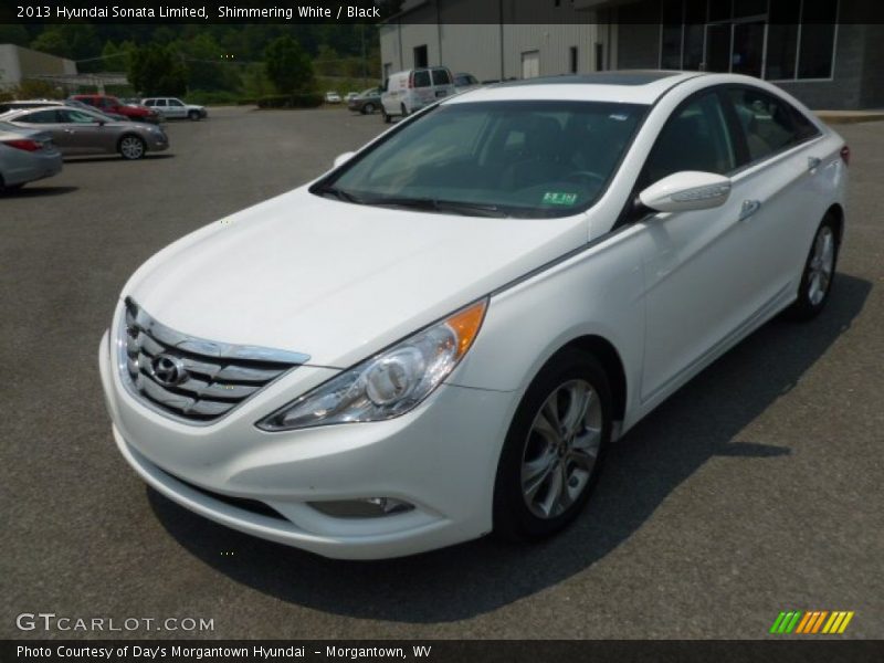 Shimmering White / Black 2013 Hyundai Sonata Limited